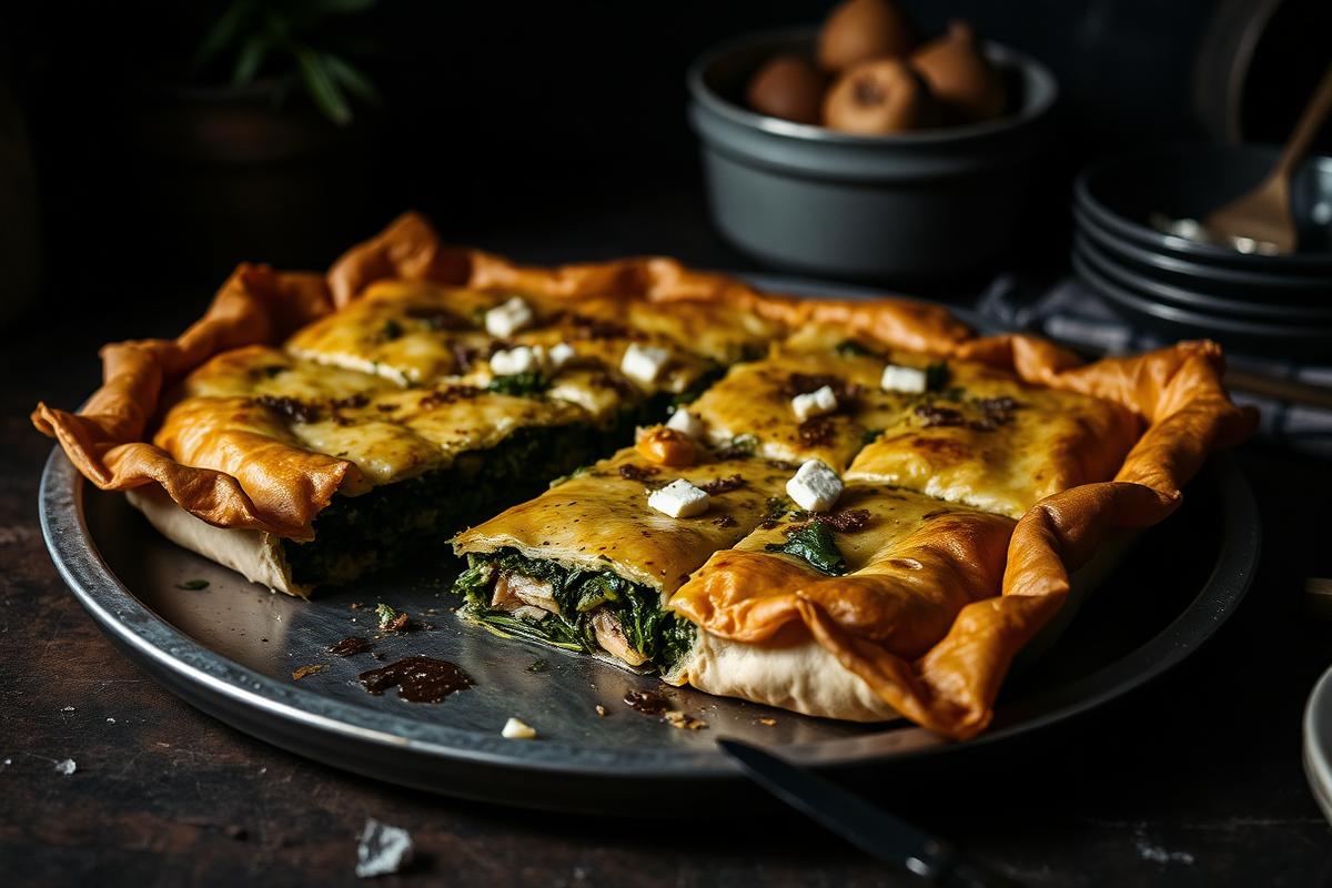 Wild greens and feta pie, the way it's made in Pieria